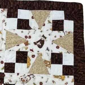 Handmade Cat Quilt 27"x27" Patchwork Cat Bed Mat Blanket Wall Hanging Folk Art